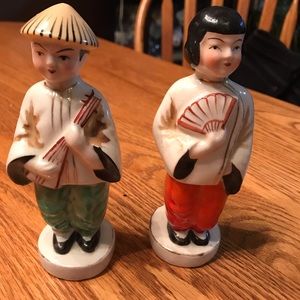 Vintage Japanese figurine vases